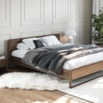 Klasyczne Łóżko Dębowe Dąb Dymiony Sogno