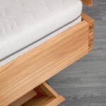 Stylowe Łóżko Dębowe do Sypialni z Pojemnikiem Garo B