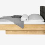 Łóżko Dębowe z Podnoszonym Stelażem i Pojemnikiem Mara