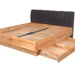 Wygodne Łóżko Dębowe z Pojemnikiem i Nowoczesnym Designem Dasalia A