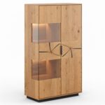 Dębowa Witryna Plaster Drewna Loftwood Stojąca