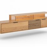 Szafka RTV Dębowa z Lamelami Loftwood