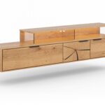 Modernistyczna Szafka RTV z Plastrem Drewna Loftwood