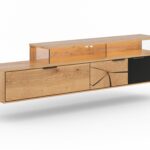 Nowoczesna Dębowa Szafka RTV Wisząca Loftwood