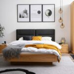 Łóżko Dębowe z Podnoszonym Stelażem i Pojemnikiem Mara