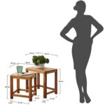 Zestaw Stoliczków 2szt Verde Classico Dąb