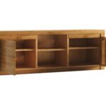 Szafka RTV Dębowa Ryflowana 140 cm – Castoro 41