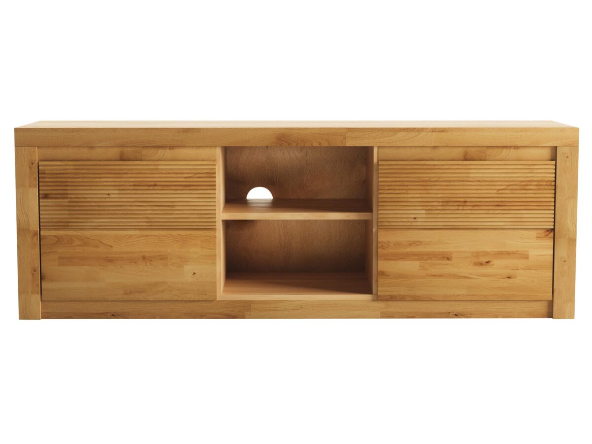 Szafka RTV Dębowa Ryflowana 140 cm – Castoro 41