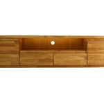 Szafka RTV Dębowa Ryflowana 200 cm 2 Szuflady – Castoro 48