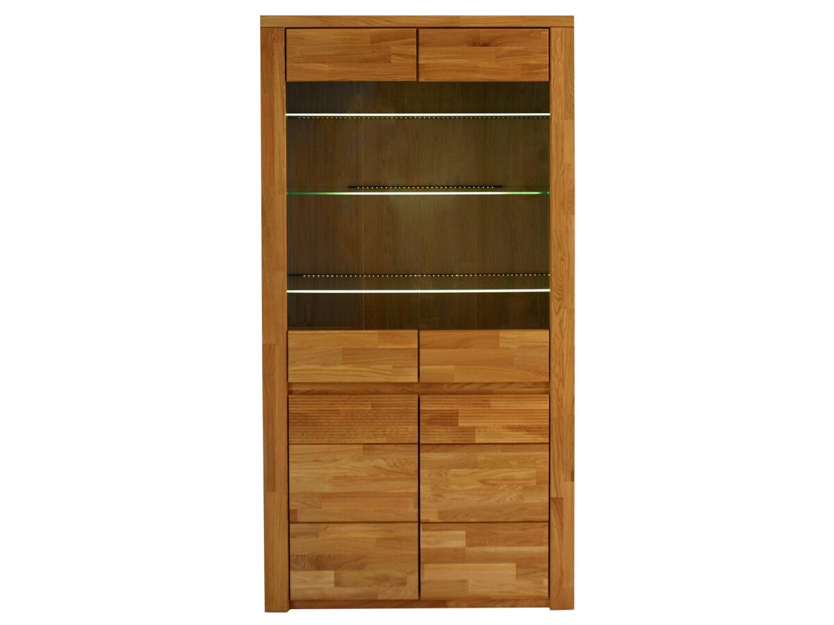 Witryna Dębowa Ryflowana Wysoka Przeszklona – Castoro 72