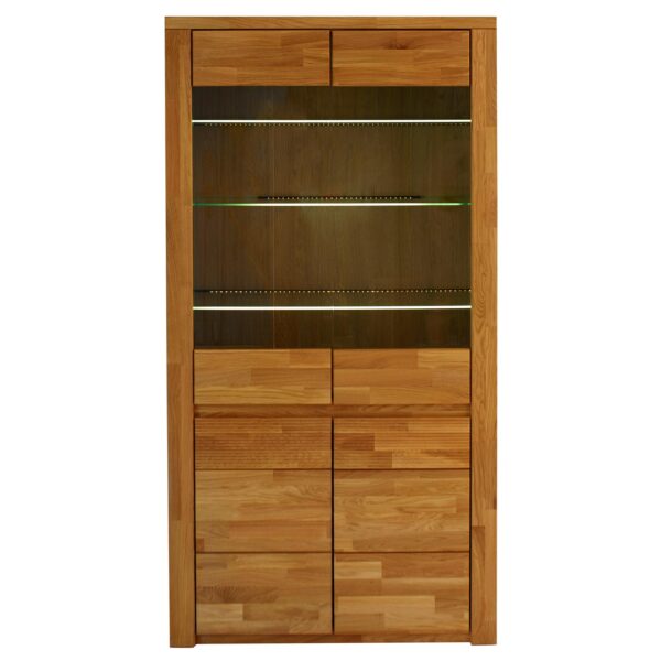 Witryna Dębowa Ryflowana Wysoka Przeszklona – Castoro 72