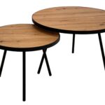 Zestaw Stoliki Dekoracyjne ze Skórą Naturalną – Kreo 01