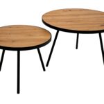 Zestaw Stoliki Dekoracyjne ze Skórą Naturalną – Kreo 01