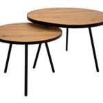 Zestaw Stoliki Dekoracyjne ze Skórą Naturalną – Kreo 01