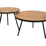 Zestaw Stoliki Dekoracyjne ze Skórą Naturalną – Kreo 01