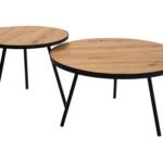 Zestaw Stolików Kawowych z Obrzeżem Skórzanym 25 mm – Artisan 02