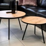 Zestaw Stoliki Dekoracyjne ze Skórą Naturalną – Kreo 01