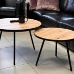 Zestaw Stolików Kawowych z Obrzeżem Skórzanym 25 mm – Artisan 02