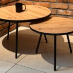 Zestaw Stoliki Dekoracyjne ze Skórą Naturalną – Kreo 01