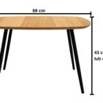 Stolik Dębowy z Metalową Ramą – Linaro 02