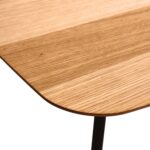 Stolik Dębowy Geometryczny z Frezowanym Blatem – Linaro 04