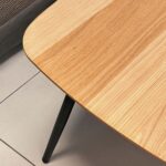 Stolik Dębowy Geometryczny z Frezowanym Blatem – Linaro 04