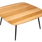 Stolik Dębowy Geometryczny z Frezowanym Blatem – Linaro 04