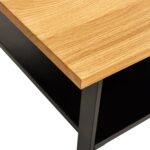 Stolik Kawowy z Drewna Dębowego i Metalową Ramą – Taverno