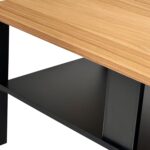 Stolik Kawowy z Drewna Dębowego i Metalową Ramą – Taverno