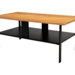 Stolik Kawowy z Drewna Dębowego i Metalową Ramą – Taverno