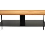 Stolik Kawowy z Drewna Dębowego i Metalową Ramą – Taverno