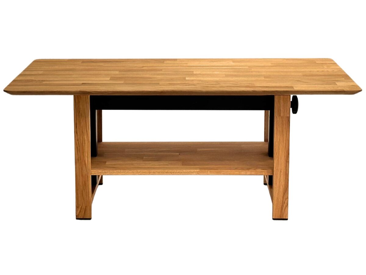 Ażurowy Stolik Drewniany z Podnoszonym Blatem – Velnero