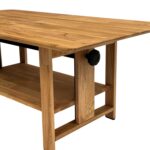 Ażurowy Stolik Drewniany z Podnoszonym Blatem – Velnero