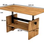 Stolik Dębowy z Podnoszonym Blatem Nowoczesny – Taverno
