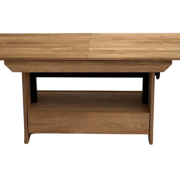 Stolik Dębowy z Regulacją Wysokości i Szufladą – Artisan 04