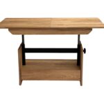 Stolik Dębowy z Regulacją Wysokości i Szufladą – Artisan 04