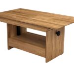 Stolik Dębowy Rozsuwany z Szufladą i Wkładką 40 cm – Artisan 05