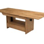 Stolik Dębowy Rozsuwany z Szufladą i Wkładką 40 cm – Artisan 05