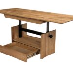 Stolik Dębowy Rozsuwany z Szufladą i Wkładką 40 cm – Artisan 05