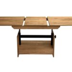 Stolik Dębowy Rozsuwany z Szufladą i Wkładką 40 cm – Artisan 05