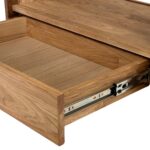 Stolik Dębowy Rozsuwany z Szufladą i Wkładką 40 cm – Artisan 05