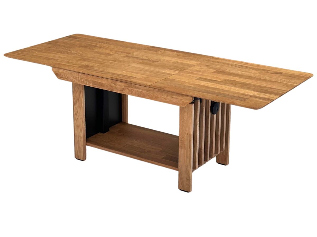 Ława Dębowa z Lamelami i Podnoszonym Blatem – Taverno