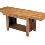 Ława Dębowa z Lamelami i Podnoszonym Blatem – Taverno