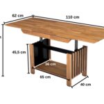 Ława Dębowa z Lamelami i Podnoszonym Blatem – Taverno