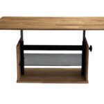 Ława Regulowana Dębowa ze Szklaną Półką – Taverno