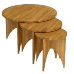 Zestaw Okrągłych Stolików Dębowych 3w1 – Taverno