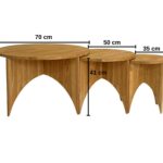 Zestaw Okrągłych Stolików Dębowych 3w1 – Taverno