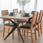 Stół dębowy na metalowych nogach 90x180
