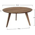 Klasyczny nowoczesny dębowy stolik 90 cm Basic