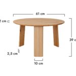 Klasyczny nowoczesny dębowy stolik 61 cm Asento